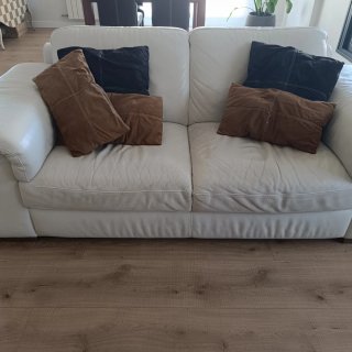 Sofá Natuzzi Cuero Blanco 2x1x0.8mts