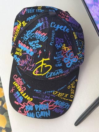 Gorra Negra Estilo Graffiti Multiclor