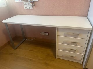 Cama nido 90cm blanca con escritorio