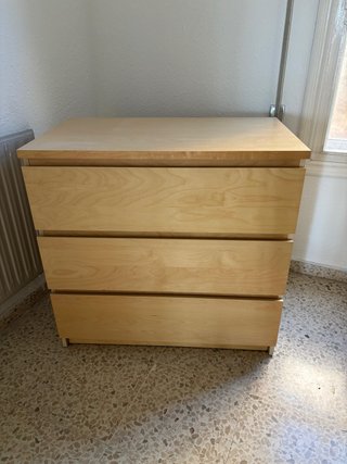 Cómoda Ikea 3 cajones madera clara