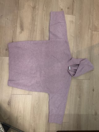 Jersey Zara Lana Capucha Talla Única Rosa