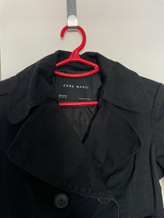 Gabardina Zara Negra Mujer
