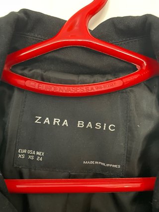 Gabardina Zara Negra Mujer