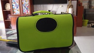 Transportín para perro verde y negro