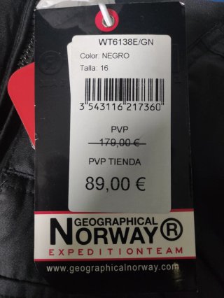 Abrigo Geographical Norway niño negro