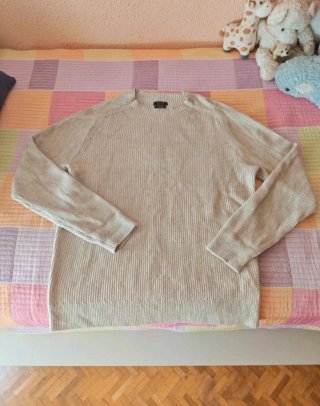 Jersey de punto beige Massimo Dutti