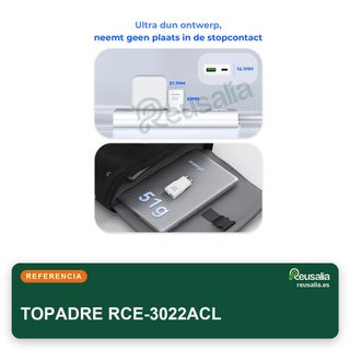 TOPADRE cargador enchufe USB-C 30W móvil