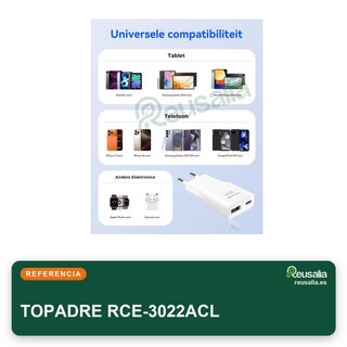 TOPADRE cargador enchufe USB-C 30W móvil