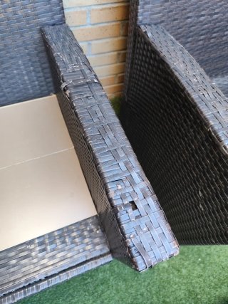 Conjunto de jardín ratán marrón y negro