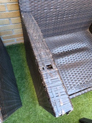 Conjunto de jardín ratán marrón y negro