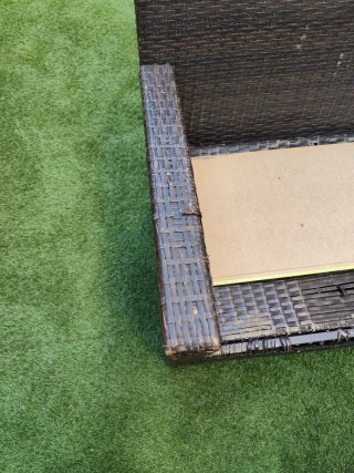 Conjunto de jardín ratán marrón y negro