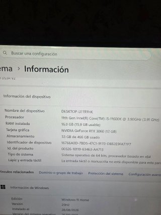 PC Gamer RTX 3060 i5-11600K