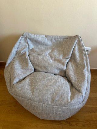Sillón tela beige y gris