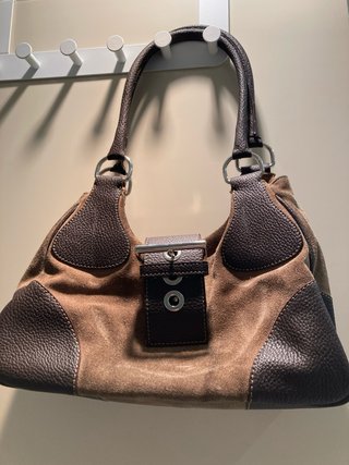 Bolso Prada Ante y Piel Beige/Marrón