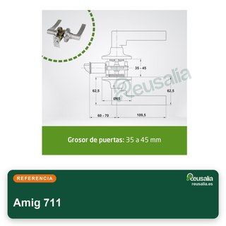 Amig 711 manillas paso picaporte puerta interior