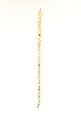 Pulsera de oro de 18k piedras, 8.39 g, 19.5 cm.