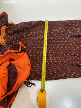 384 Vestido Sevillana Marrón y Naranja