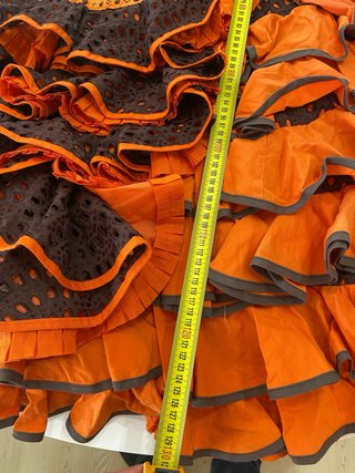 384 Vestido Sevillana Marrón y Naranja