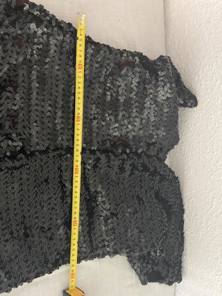 Vestido fiesta lentejuelas negro hecho a mano