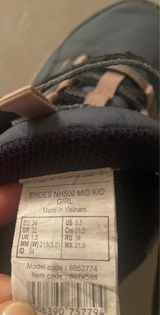 Botas Trekking Niños Quechua Talla 34