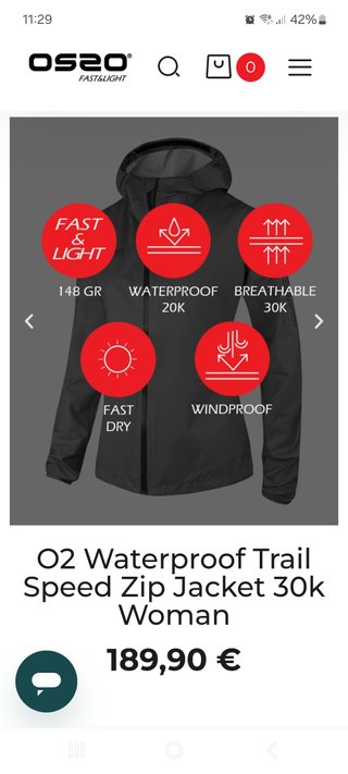 Chaqueta impermeable OS20 mujer