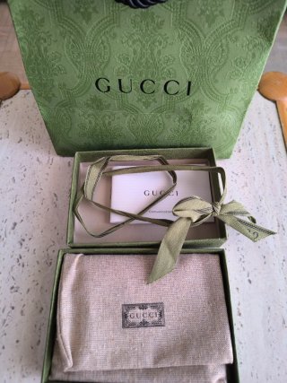 Portacartellini Gucci Pelle Nero Ape Dorato Nuovo