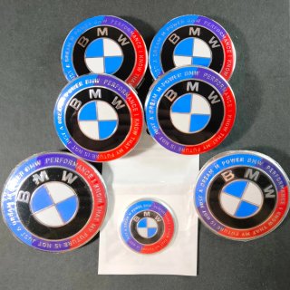 7 EMBLEMAS BMW 50 ANIVERSARIO M · TAPABUJES BMW