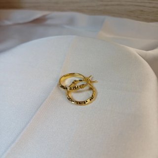 Pendientes Aro Pequeño Greca Chapado Oro 18k