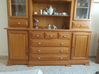 Mueble Comedor Madera y Cristal