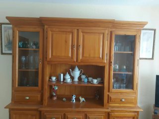 Mueble Comedor Madera y Cristal