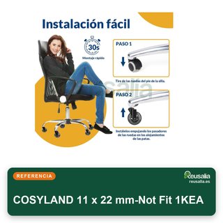 COSYLAND 5 ruedas silla oficina 11mm suaves