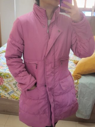 Abrigo acolchado rosa talla 44