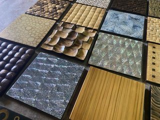 Porta platos decoración bambú y conchas