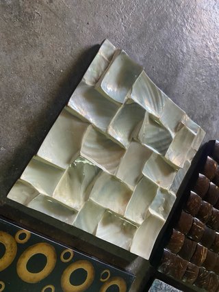 Porta platos decoración bambú y conchas