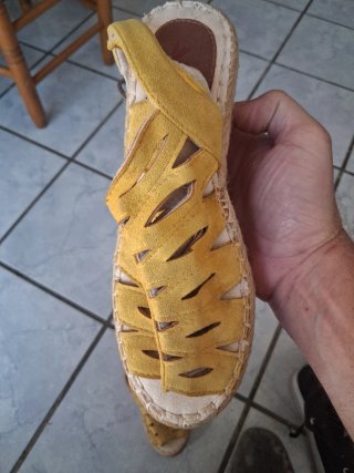 Zapatos esparto 1€ tacón alto talla 38