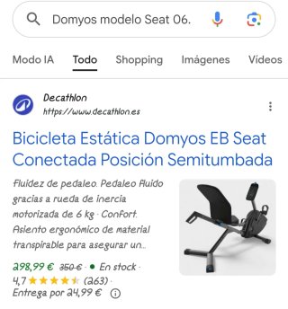 Bici estática Domyos Seat 06