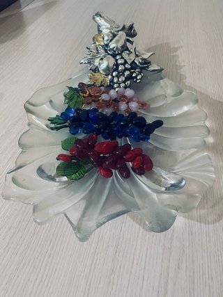 Centro de mesa vintage uvas cristal y metal