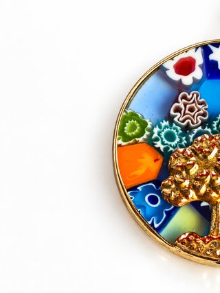 Colgante Oro 18K Millefiori Árbol Vida