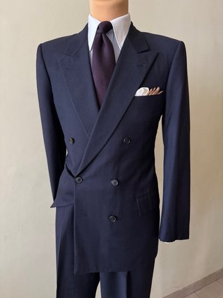 Traje Lanvin Doble Botonadura Azul Oscuro