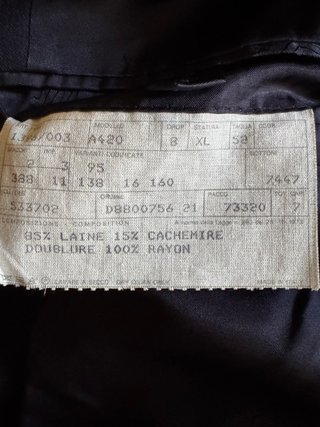 Traje Lanvin Doble Botonadura Azul Oscuro