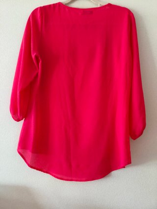 Blusa LEYCA rosa mangas 3/4