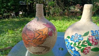 2 Dama Juana pintadas a mano