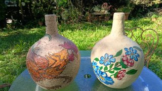2 Dama Juana pintadas a mano