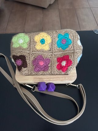 Bolso Crochet Flores Multicolor