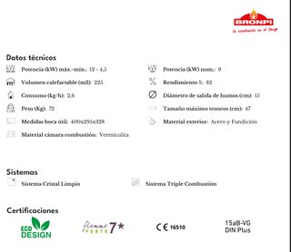 Estufa frontal Brompi Gijón