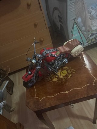 Figura Moto Metal Roja Decorativa