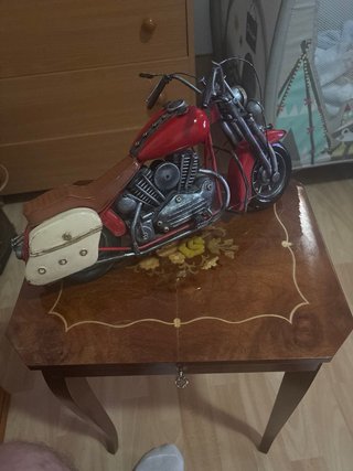 Figura Moto Metal Roja Decorativa