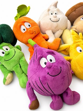 Lotto 7 peluche frutta e verdura