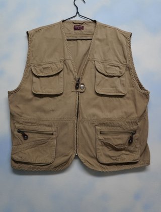 Chaleco Cargo Vintage Beige Golfair Talla XL
