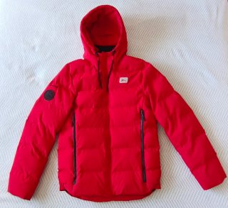 Chaqueta plumífera juvenil sintética roja